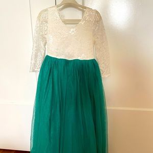 Holiday/Christmas/Flower Girl Dress, Emerald Green - 3T